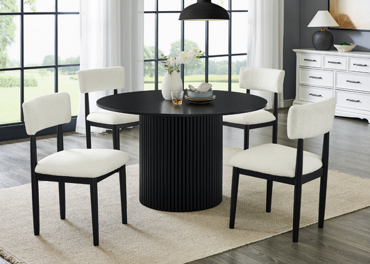 Elan Round Dining Set 5pcs Table & 4 Chairs