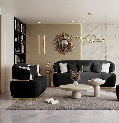 EDEN BLACK SOFA SET