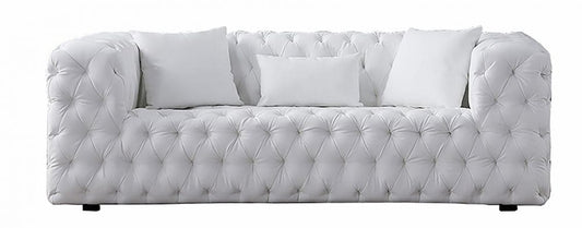 AE-D821 White Faux Leather Sofa