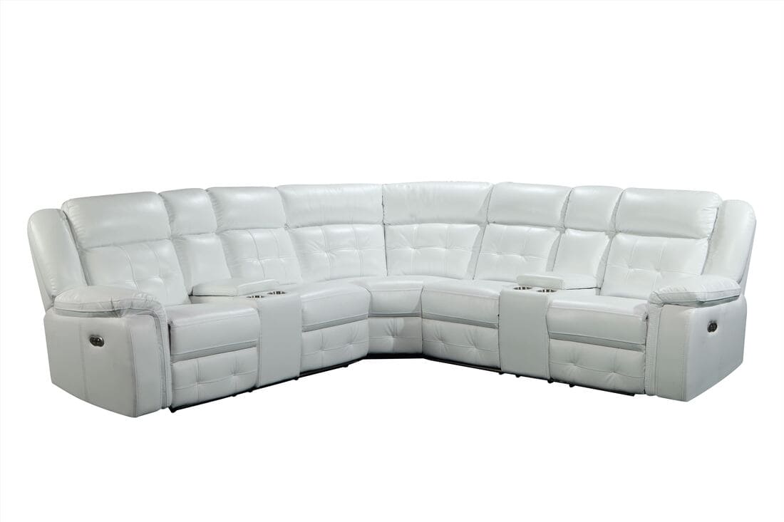 Amazon Power Reclining Sectional White