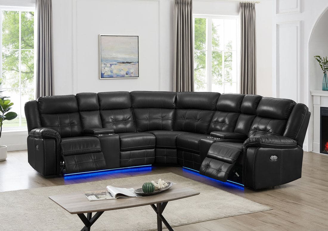 Amazon Power Reclining Sectional Black