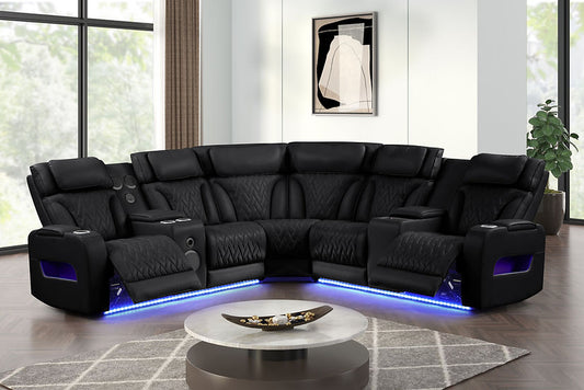 Skyline Power Reclining Sectional (Black)
