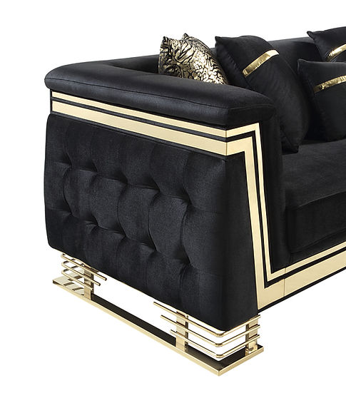 Ashton Living room set (Black & Gold)