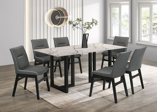 Farrin 7 PCS White Dining Set