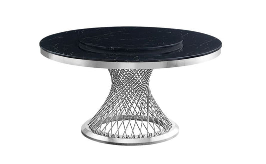 Unico Round Dining Table (Black/Chrome