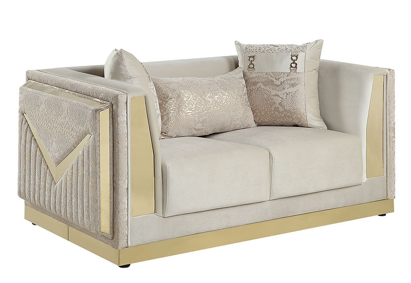 Monaco Living room set (Cream & Gold)