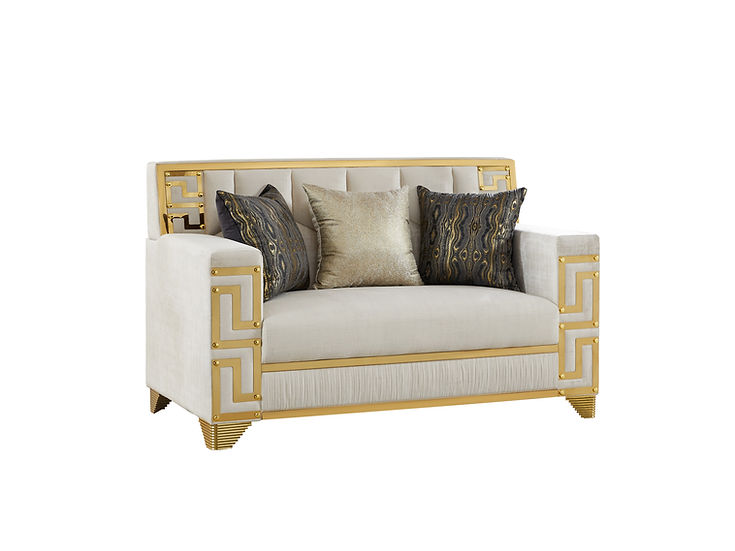Hira Living room set (Cream & Gold)