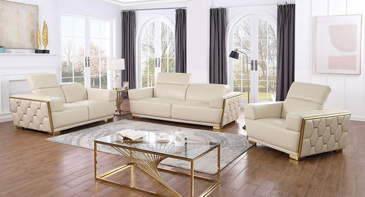 Hexor Living room set (Beige & Gold)