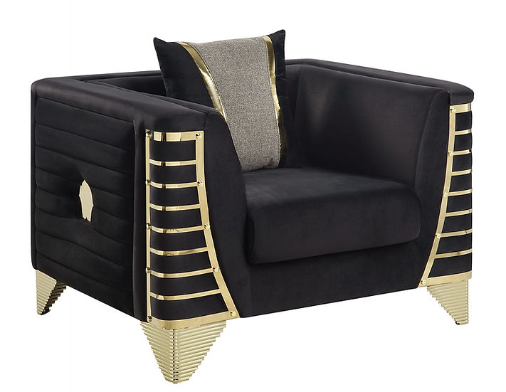 Donovan Living room set (Black & Gold)