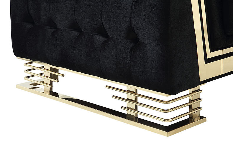 Ashton Living room set (Black & Gold)