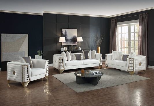 Donovan Living room set (Cream & Gold)