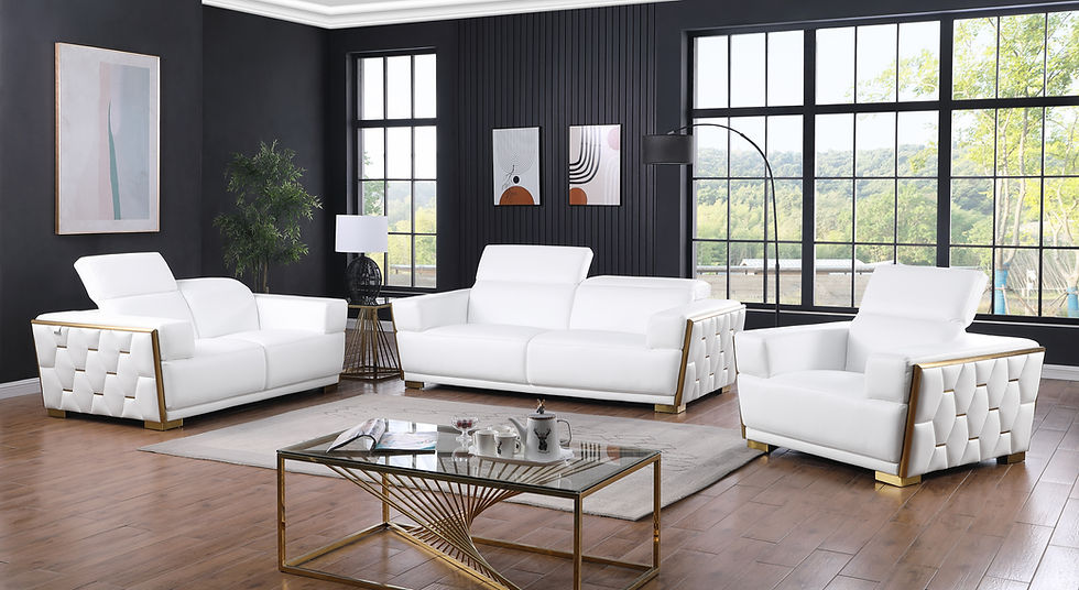 Hexor Living room set (Cream & Gold)
