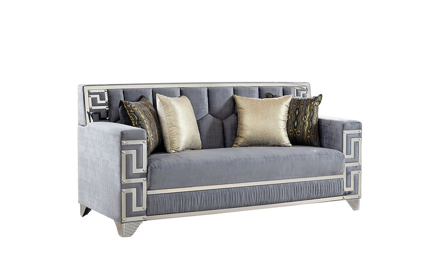 Hira Living room set (Grey & Silver)