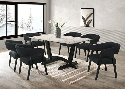 Nava 7 PCS White Dining Set