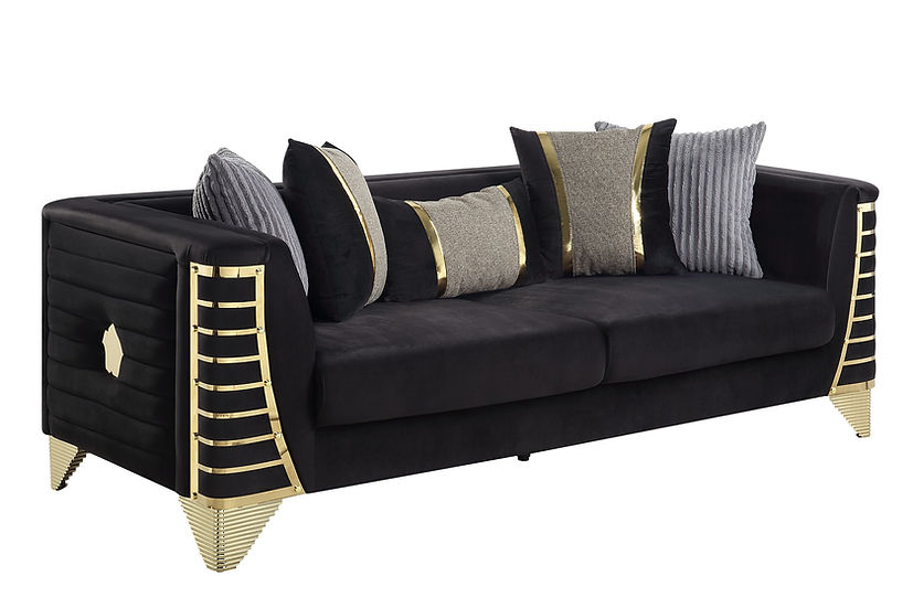 Donovan Living room set (Black & Gold)