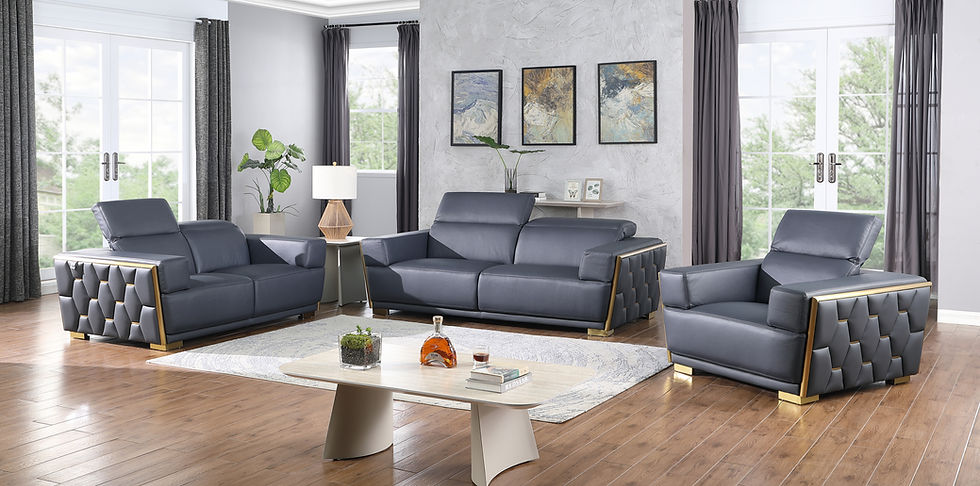 Hexor Living room set (Navy & Gold)