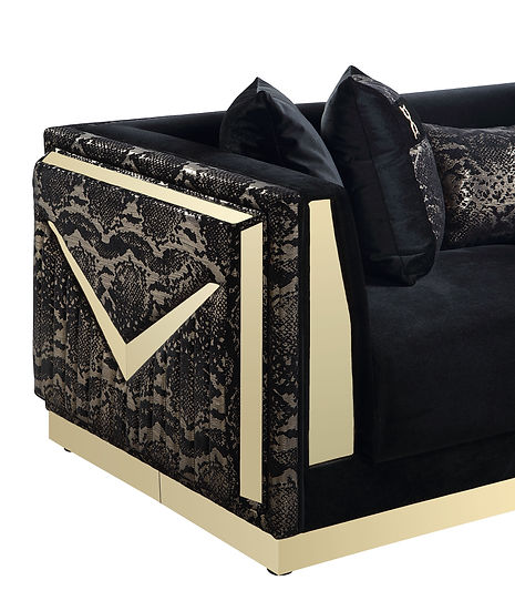 Monaco Living room set (BLACK & Gold)