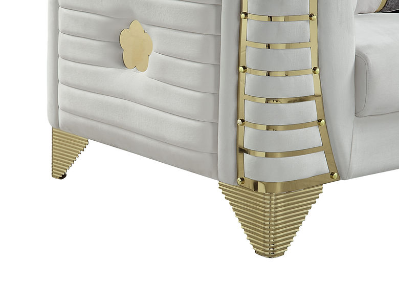 Donovan Living room set (Cream & Gold)