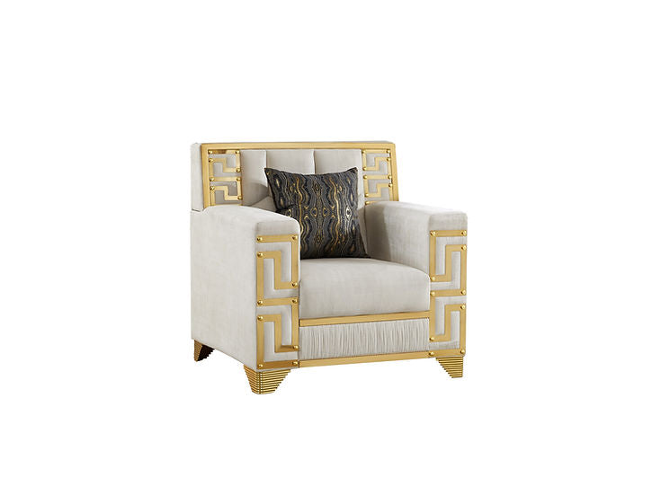 Hira Living room set (Cream & Gold)