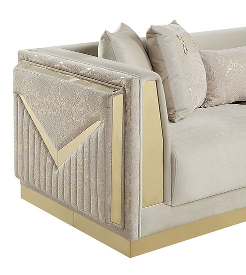 Monaco Living room set (Cream & Gold)