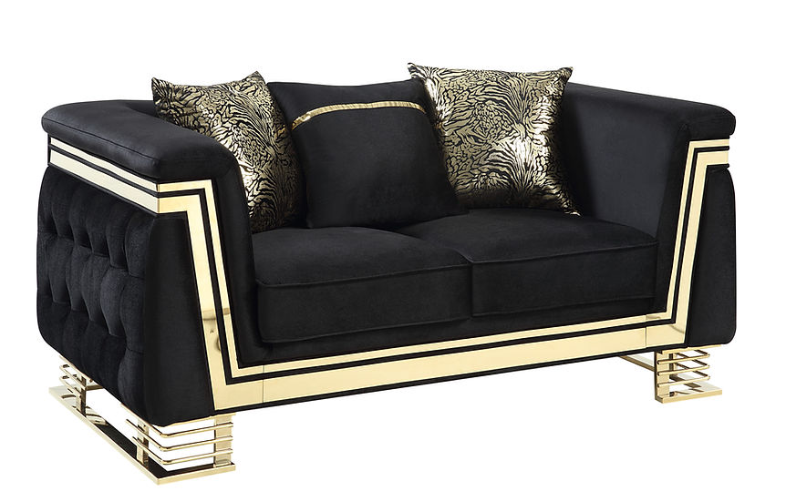 Ashton Living room set (Black & Gold)
