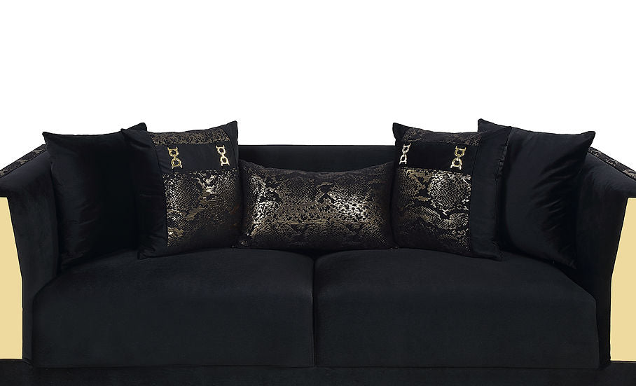 Monaco Living room set (BLACK & Gold)