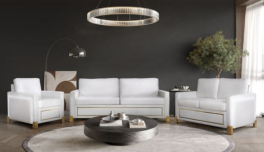 Glamor Living room set White & Gold