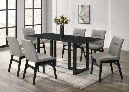 Farrin 7 PCS Black Dining Set