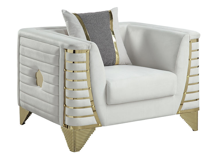 Donovan Living room set (Cream & Gold)
