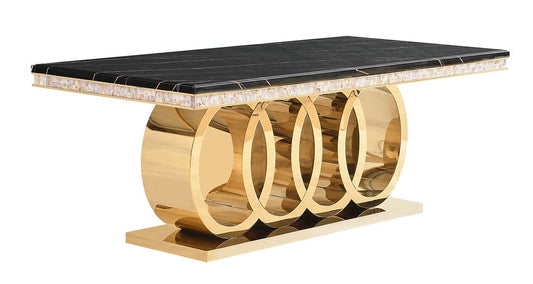 Giovani Dining Table (Black/Gold)