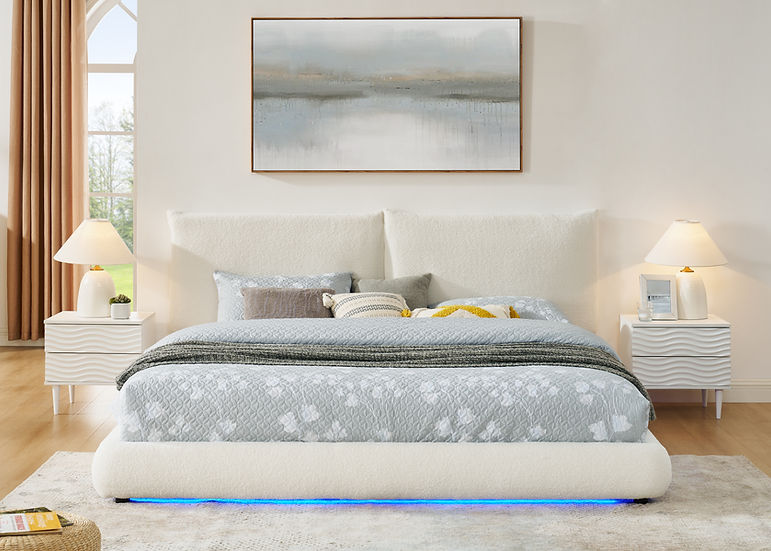 Zima Platform Bed White