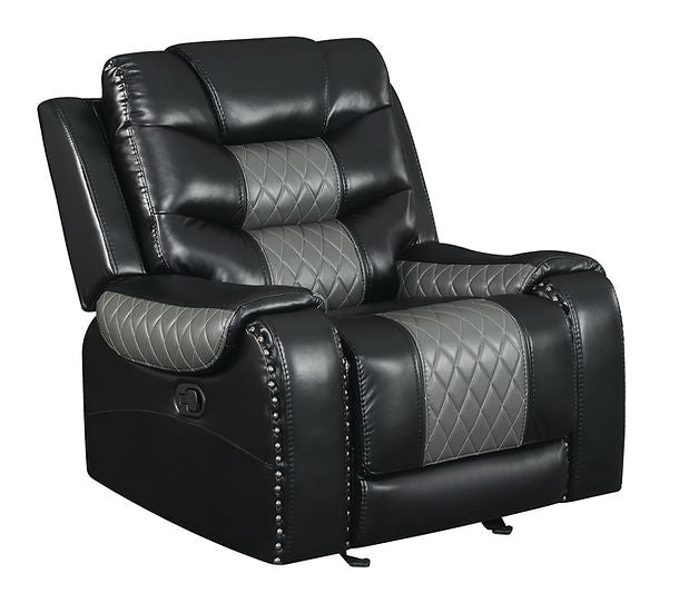 Phoenix II Reclining 3 PCS Living Room Set Black