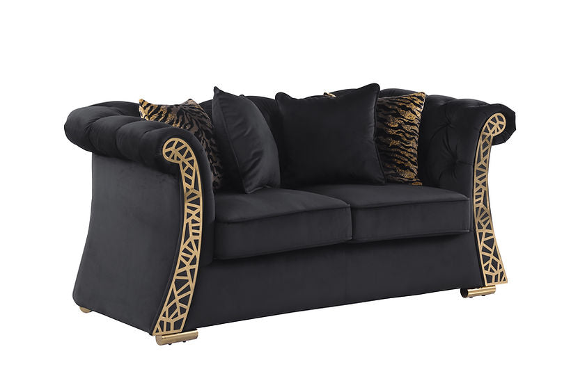 Curamo Living room set (Black & Gold)