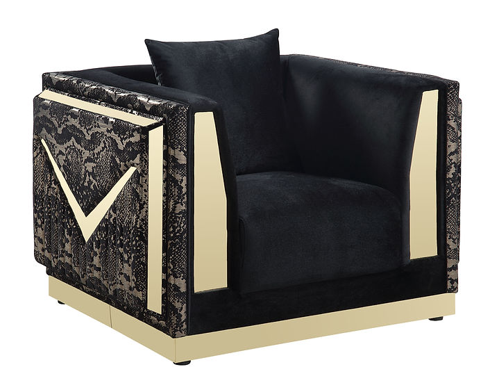 Monaco Living room set (BLACK & Gold)