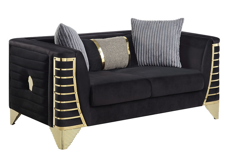 Donovan Living room set (Black & Gold)