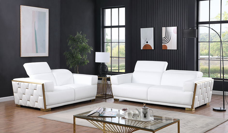 Hexor Living room set (Cream & Gold)