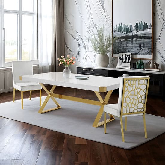 Adel White Dining Table