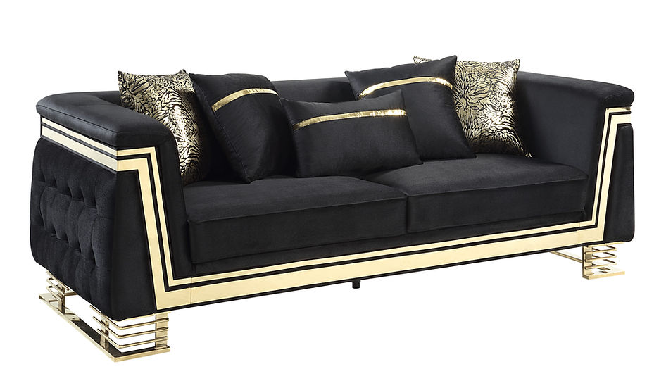 Ashton Living room set (Black & Gold)