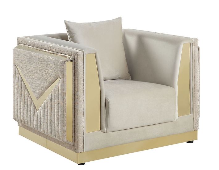 Monaco Living room set (Cream & Gold)