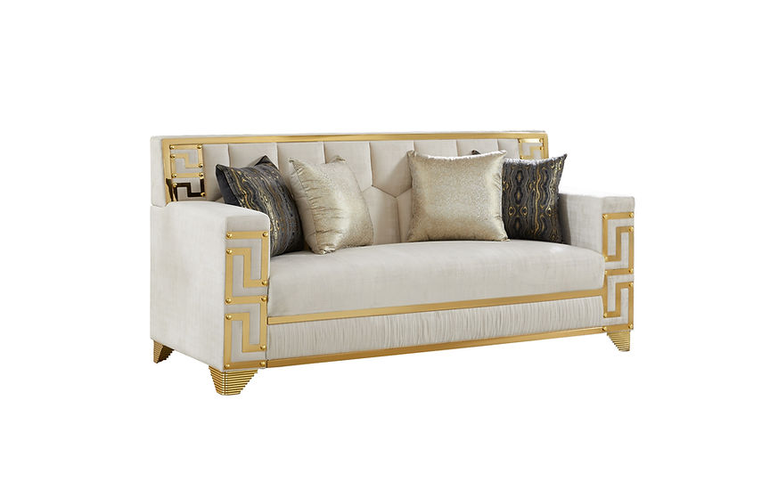 Hira Living room set (Cream & Gold)