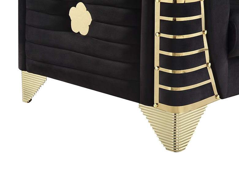 Donovan Living room set (Black & Gold)