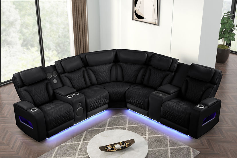 Skyline Power Reclining Sectional (Black)