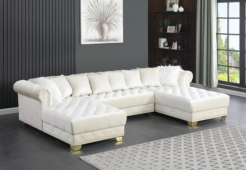 Jordan Cream Sectional Double Chaise