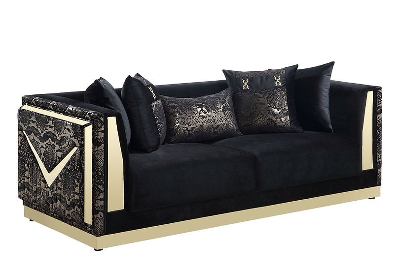 Monaco Living room set (BLACK & Gold)