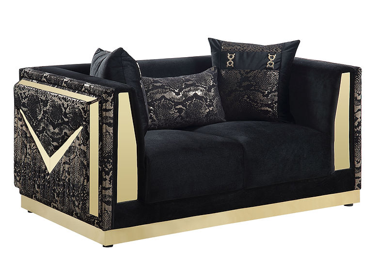 Monaco Living room set (BLACK & Gold)