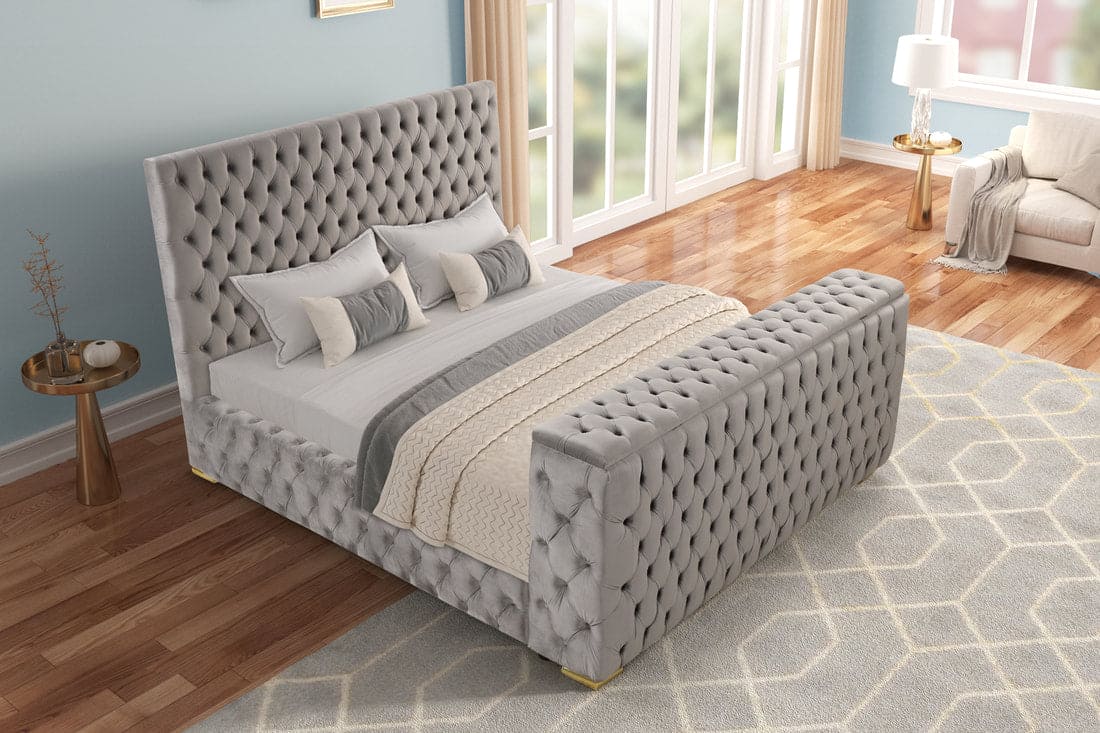 Future Gray Platform Bed - Queen, King **NEW ARRIVAL** Fireplace