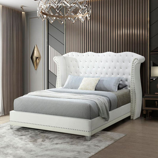 Luxor White Platform Bed