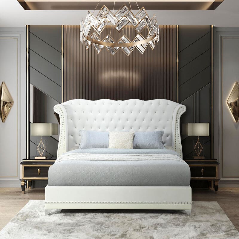 Luxor White Platform Bed