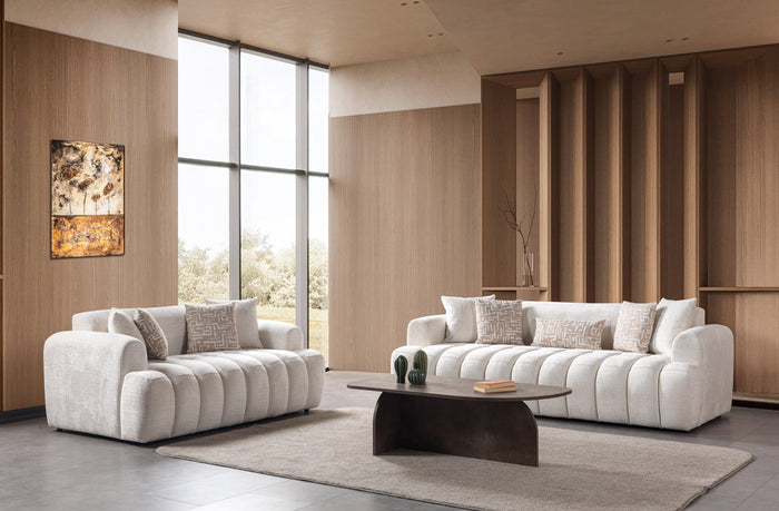 Yulia Ivory Boucle Sofa & Loveseat