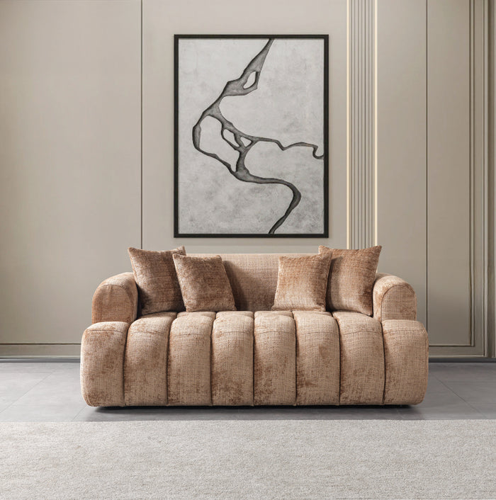 Yulia Coffee Boucle Sofa & Loveseat